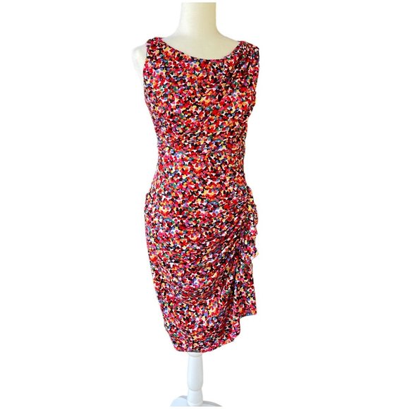 Betsey Johnson Dresses & Skirts - Betsey Johnson Confetti Heart BodyCon Ruched Sleeveless Sexy Dress Size 6